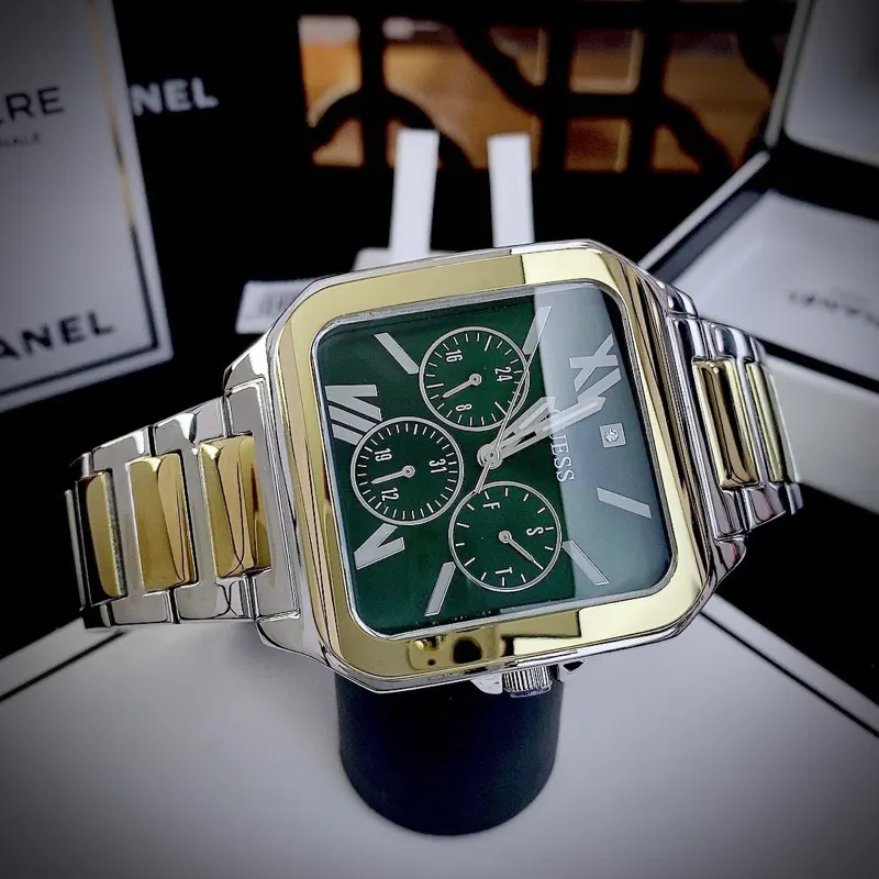 Guess Integrity Green Trendy Two-tone Men’s Watch- GW0631G1